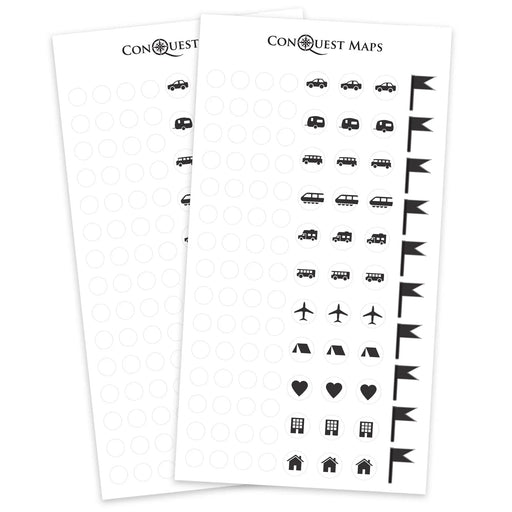 Map "Pin" Stickers - Clean White Conquest Maps LLC