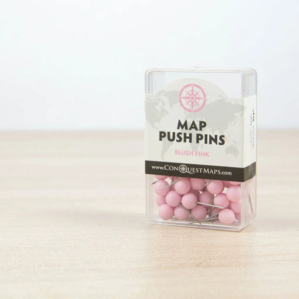 Push Pin Map Push Pins: Blush Pink - Matte Finish