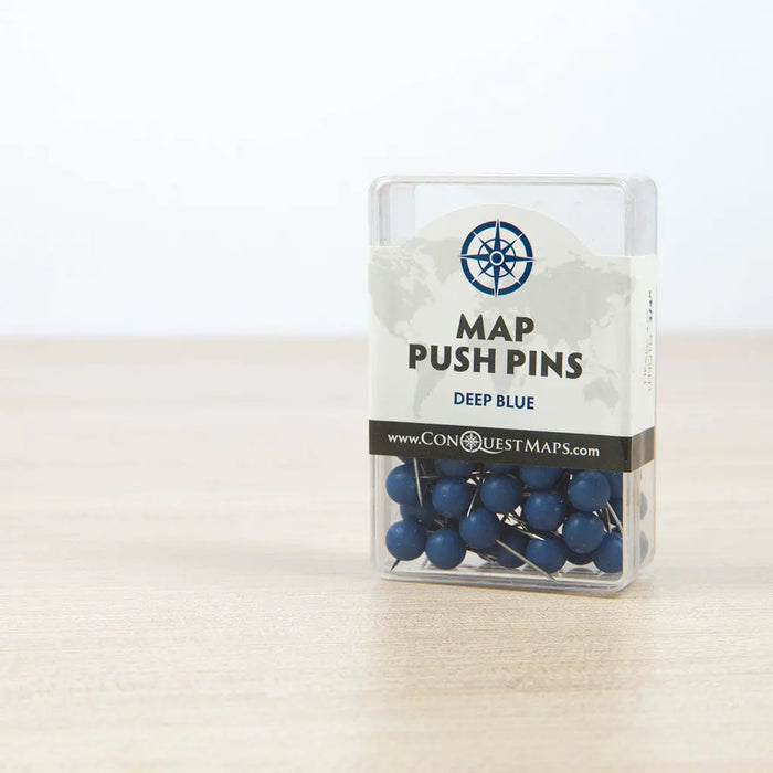 Map Push Pins: Deep Blue - Matte Finish CM Push Pins