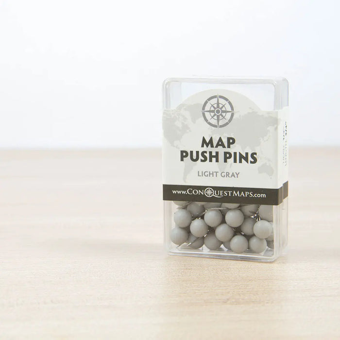 Map Push Pins: Light Gray - Matte Finish CM Push Pins