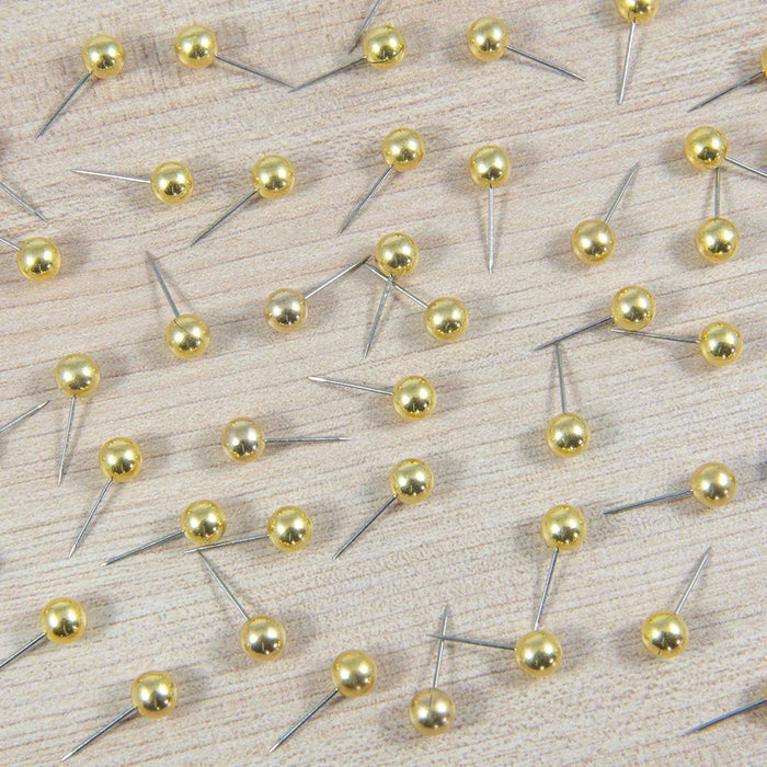 Map Push Pins Gold Round Head Tacks With Stainless Point Metallic Finish  Marking Pins 100 Pc 