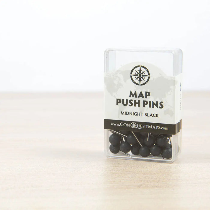 Map Push Pins - Black - The Map Shop