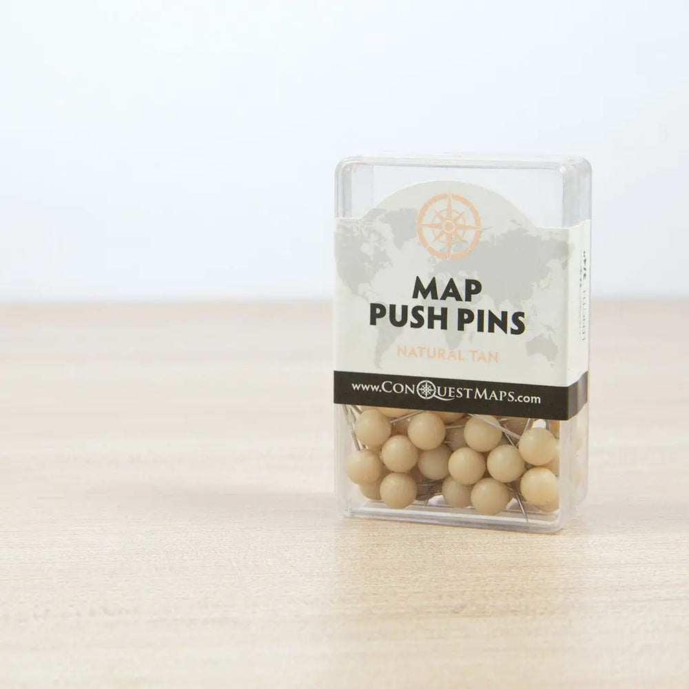 Map Pins Aggregate Map Push Pins: Natural Tan - Matte Finish freeshipping - Conquest Maps LLC