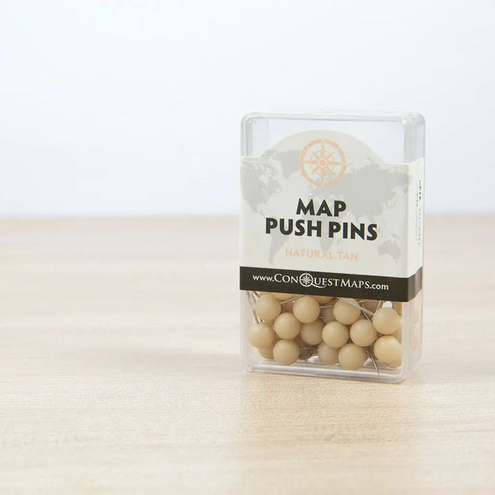 Map Push Pins: Natural Tan - Matte Finish CM Push Pins