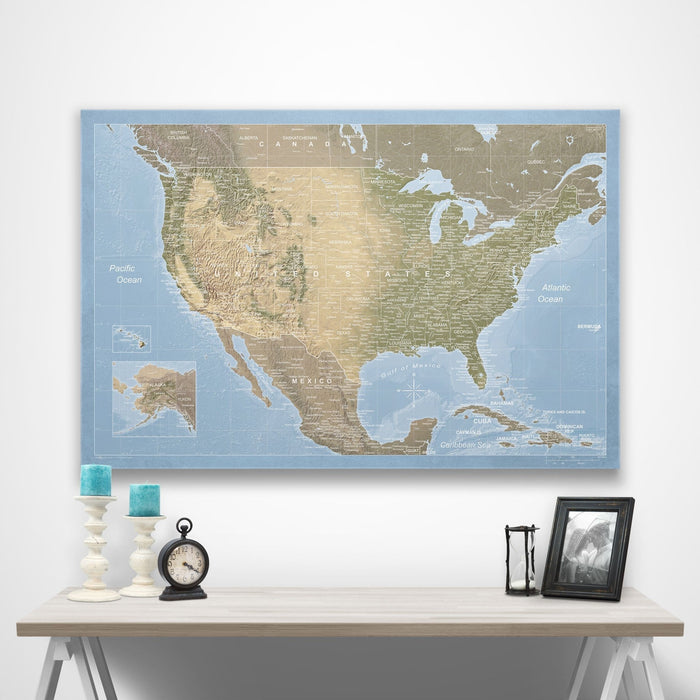 USA Map Poster - Natural Earth CM Poster