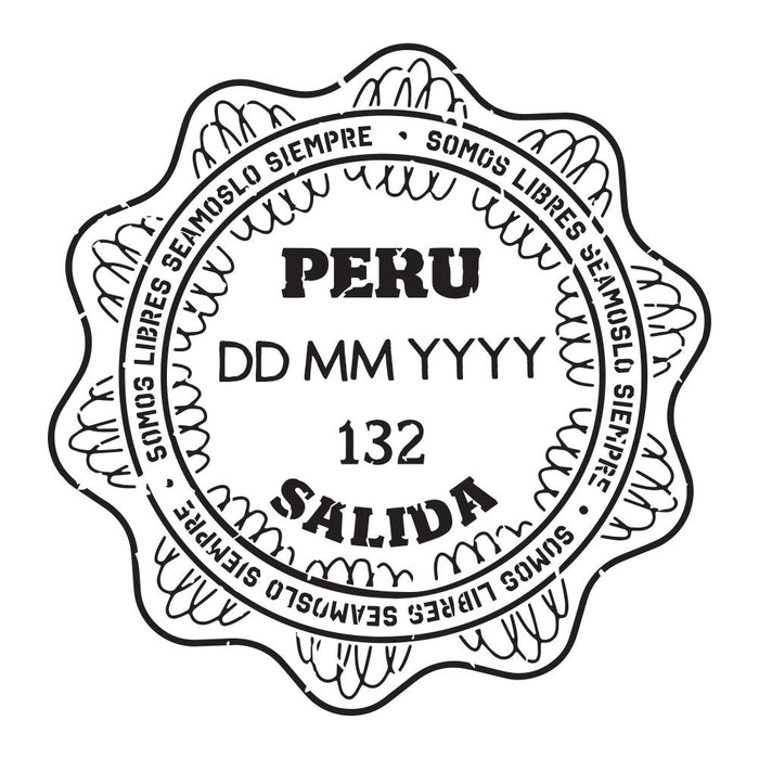 Passport Stamp Decal - Peru Conquest Maps LLC