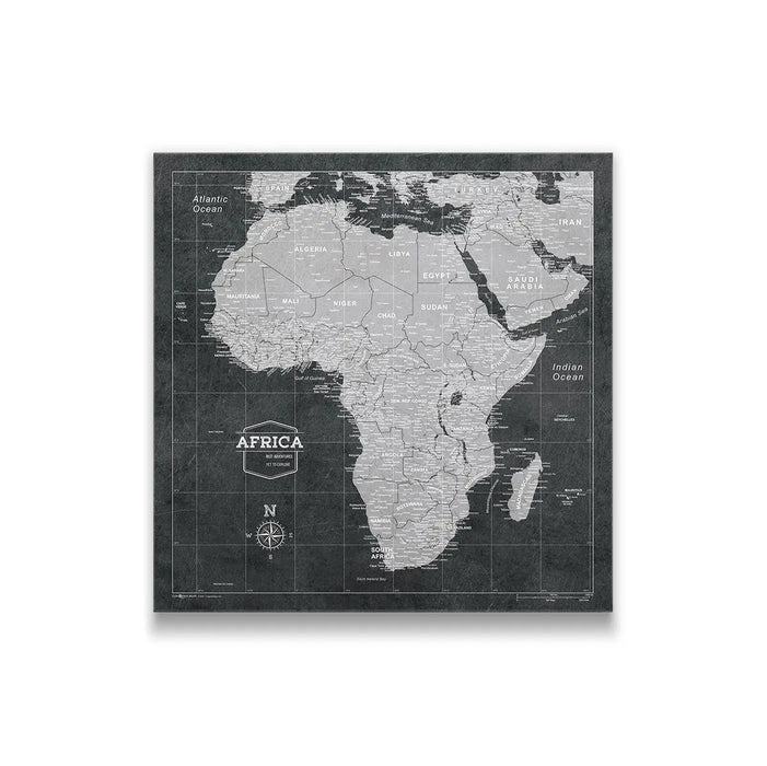 Push Pin Africa Map (Pin Board/Poster) - Modern Slate CM Pin Board