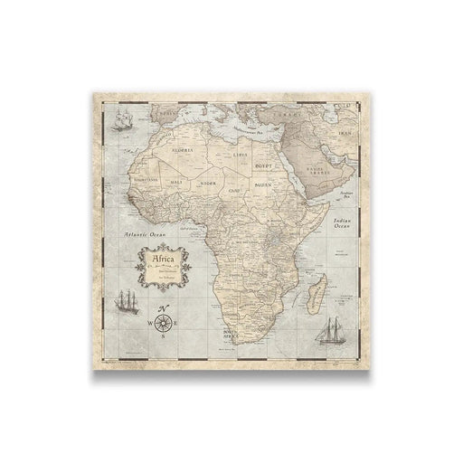 Push Pin Africa Map Poster - Rustic Vintage CM Poster