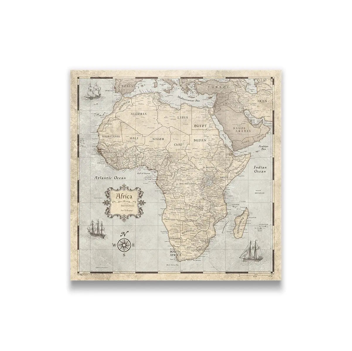 Unique Africa Wall Map Art for Travelers