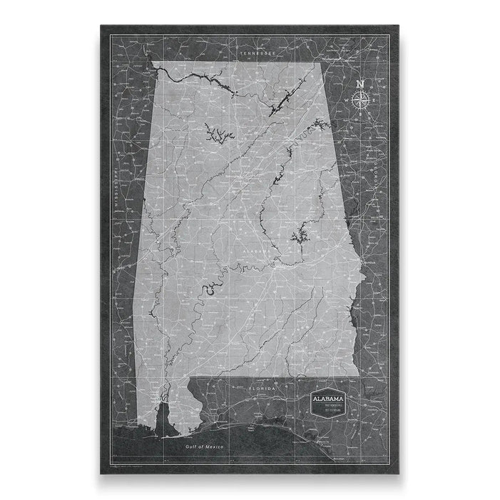 Alabama Map Poster - Modern Slate CM Poster