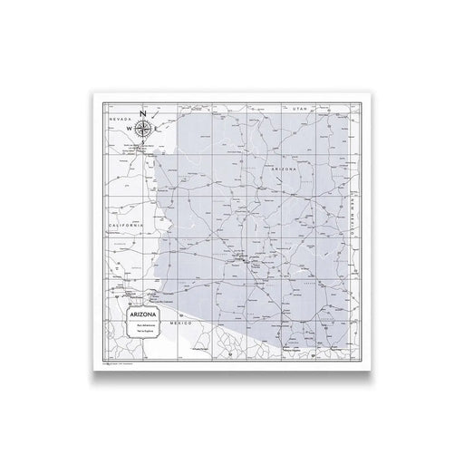 Push Pin Arizona Map (Pin Board/Poster) - Light Gray Color Splash CM Pin Board
