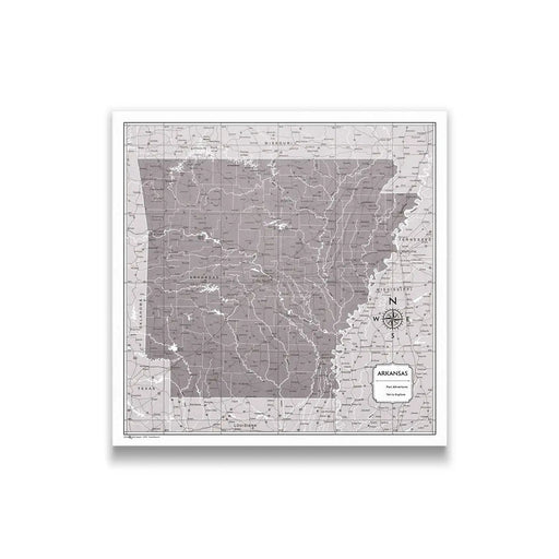 Push Pin Arkansas Map (Pin Board) - Dark Brown Color Splash CM Pin Board