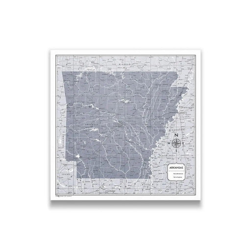 Arkansas Map Poster - Dark Gray Color Splash