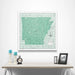 Arkansas Map Poster - Green Color Splash CM Poster