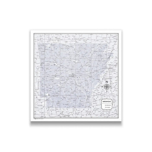 Arkansas Map Poster - Light Gray Color Splash