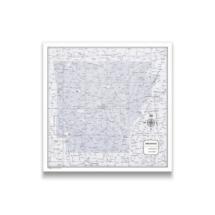 Push Pin Arkansas Map (Pin Board) - Light Gray Color Splash CM Pin Board