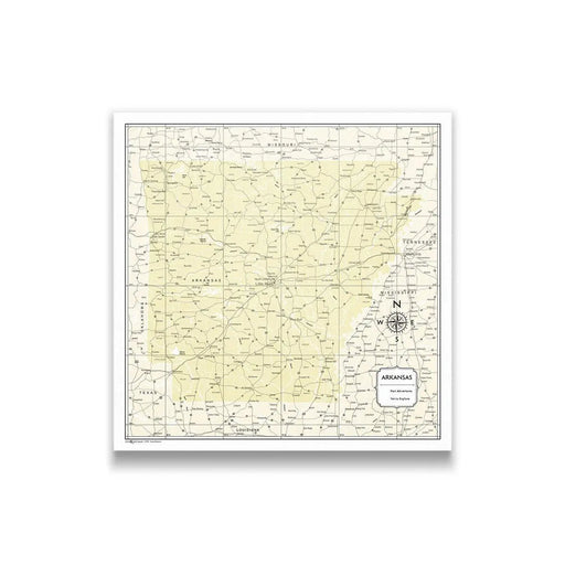 Arkansas Map Poster - Yellow Color Splash