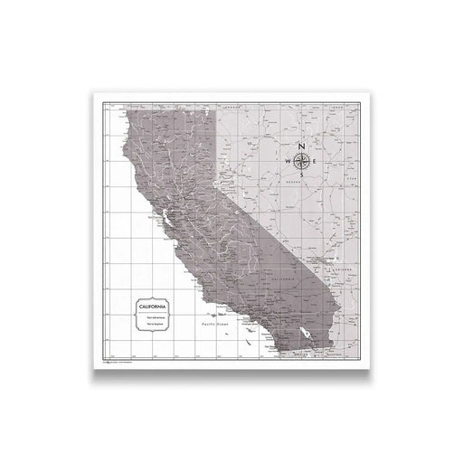 California Map Poster - Dark Brown Color Splash