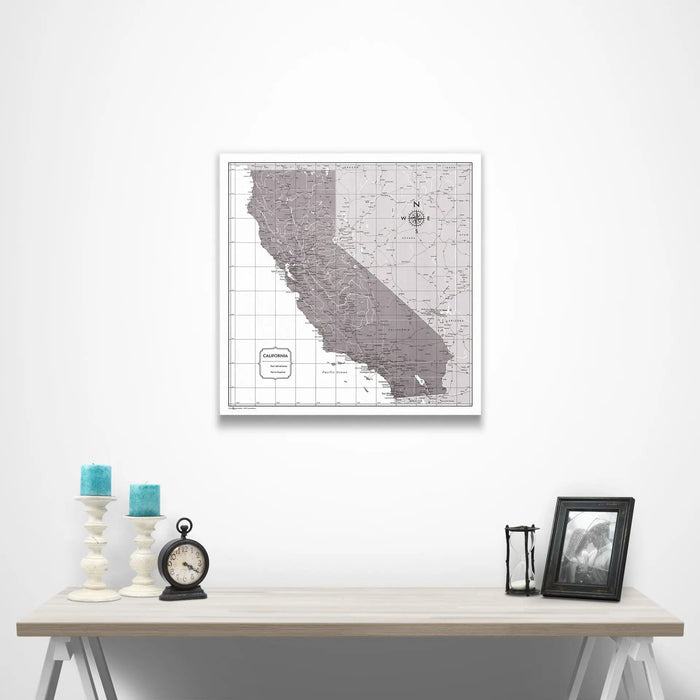 California Map Poster - Dark Brown Color Splash CM Poster