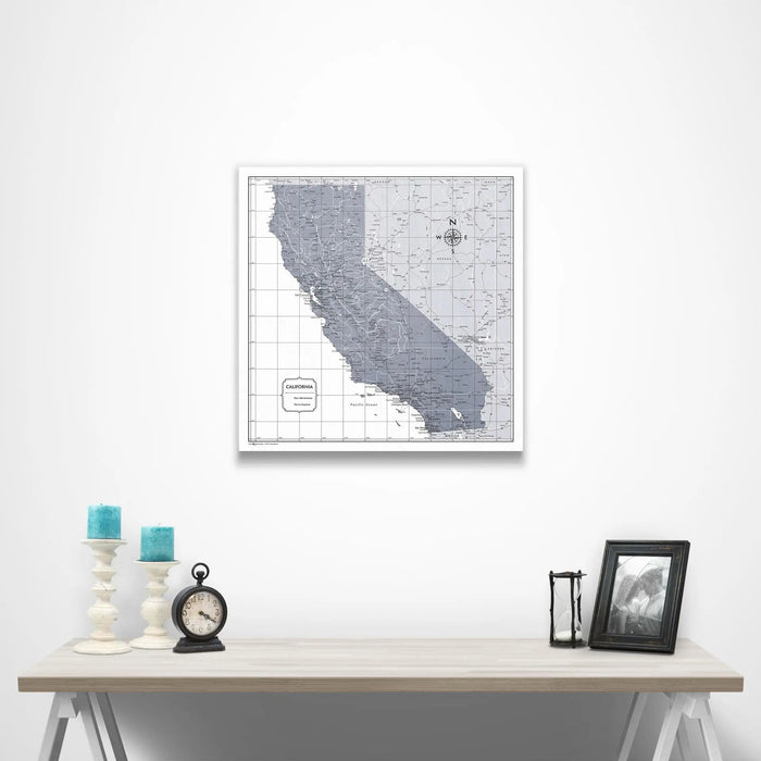 California Map Poster - Dark Gray Color Splash CM Poster