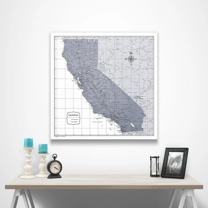 California Map Poster - Dark Gray Color Splash CM Poster