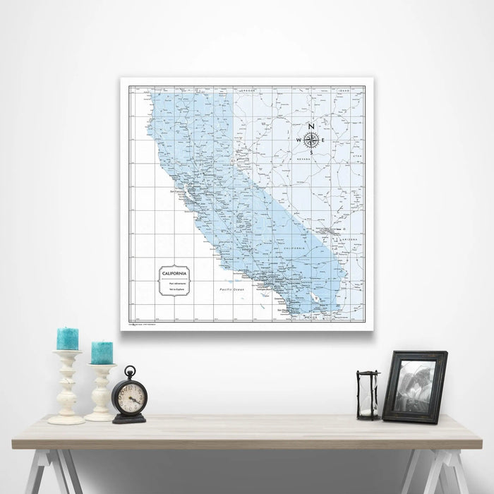 California Map Poster - Light Blue Color Splash CM Poster