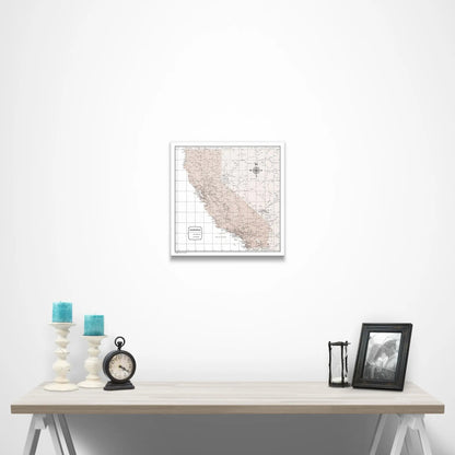 California Map Poster - Light Brown Color Splash CM Poster