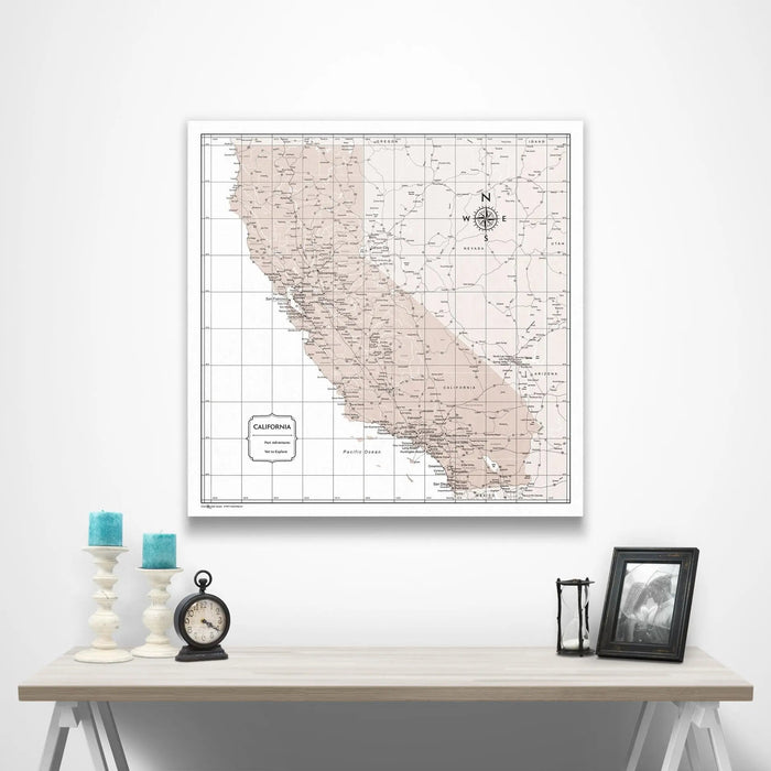California Map Poster - Light Brown Color Splash CM Poster