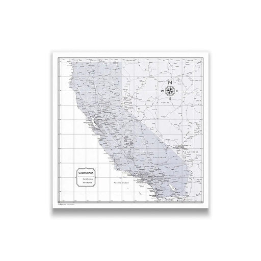 California Map Poster - Light Gray Color Splash