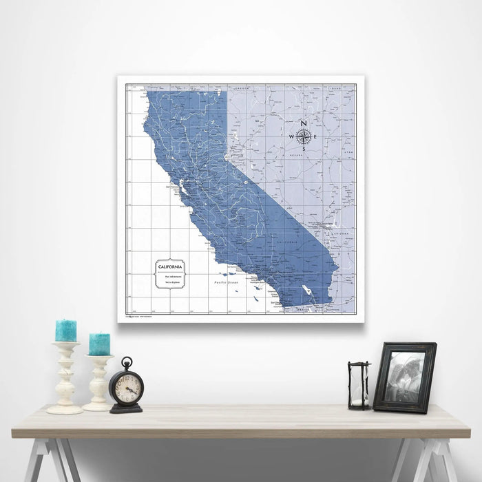 California Map Poster - Navy Color Splash CM Poster
