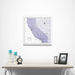 California Map Poster - Purple Color Splash CM Poster