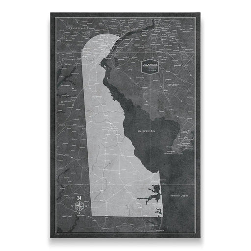 Delaware Map Poster - Modern Slate