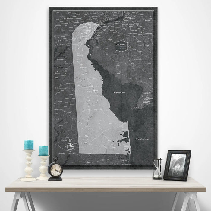 Delaware Map Poster - Modern Slate CM Poster