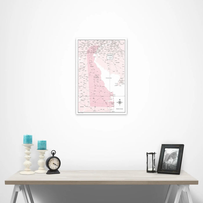 Delaware Map Poster - Pink Color Splash CM Poster