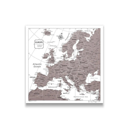 Push Pin Europe Map (Pin Board) - Dark Brown Color Splash CM Pin Board