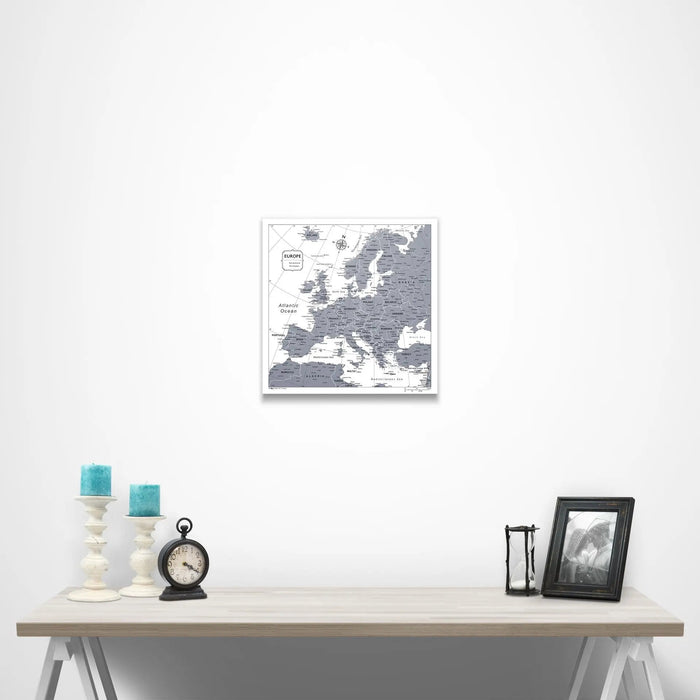 Europe Map Poster - Dark Gray Color Splash CM Poster