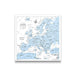 Push Pin Europe Map (Pin Board) - Light Blue Color Splash CM Pin Board