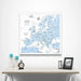 Europe Map Poster - Light Blue Color Splash CM Poster