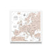 Push Pin Europe Map (Pin Board) - Light Brown Color Splash CM Pin Board