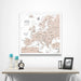Europe Map Poster - Light Brown Color Splash CM Poster