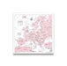 Europe Map Poster - Pink Color Splash CM Poster