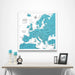 Europe Map Poster - Teal Color Splash CM Poster