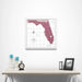 Florida Map Poster - Burgundy Color Splash CM Poster