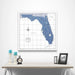 Florida Map Poster - Navy Color Splash CM Poster