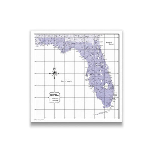 Florida Map Poster - Purple Color Splash CM Poster