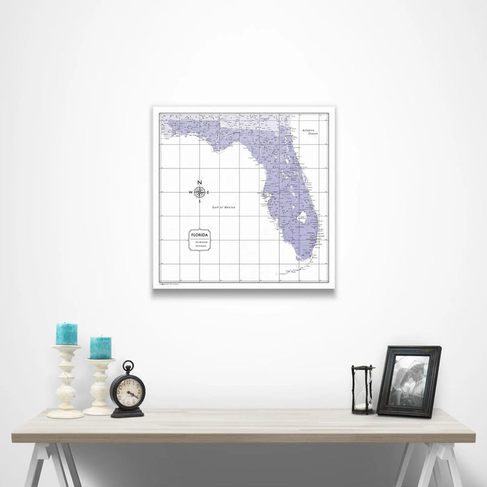 Florida Map Poster - Purple Color Splash CM Poster