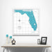 Florida Map Poster - Teal Color Splash CM Poster