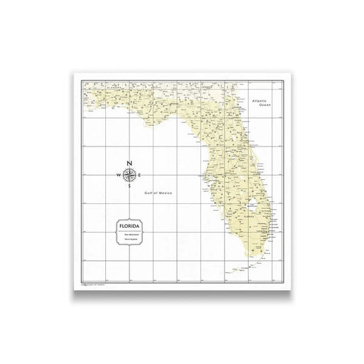Florida Map Poster - Yellow Color Splash