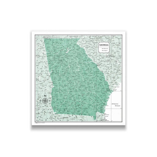 Georgia Map Poster - Green Color Splash