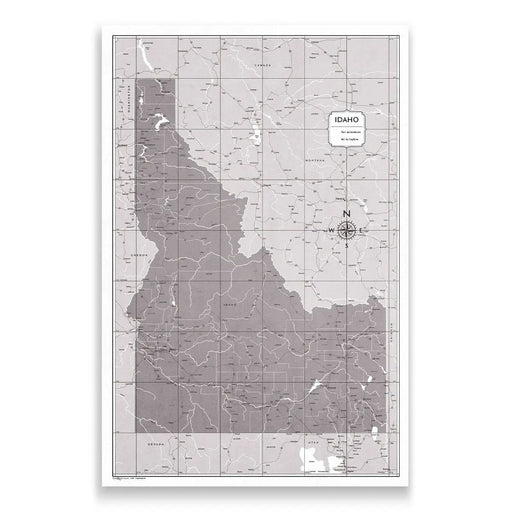 Idaho Map Poster - Dark Brown Color Splash